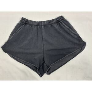 Aerie Shorts Women’s S Dark Gray Fleece Lounge Elastic Waist Side Pockets Casual